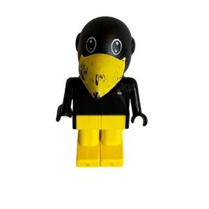 Vintage LEGO Charlie Crow Bird Minifigure Fabuland Black Yellow Beak‎ Kid Toy